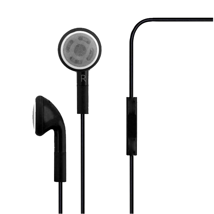 iPHONE AUX Auxiliary Stereo EarPHONE Headset with Mic (Black)